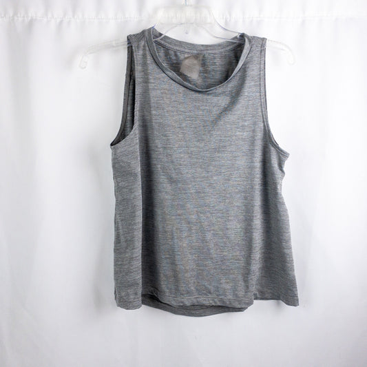 DYI Gray Striped Open Back Athletic Tank Top Womens Small