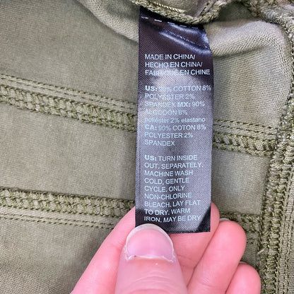 White House Black Market Olive Green Cotton Moto Jacket Womens 0
