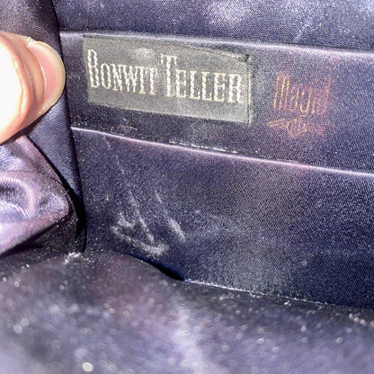 Bonwit Teller Magid Vintage Black Satin Evening Purse & Coin Bag