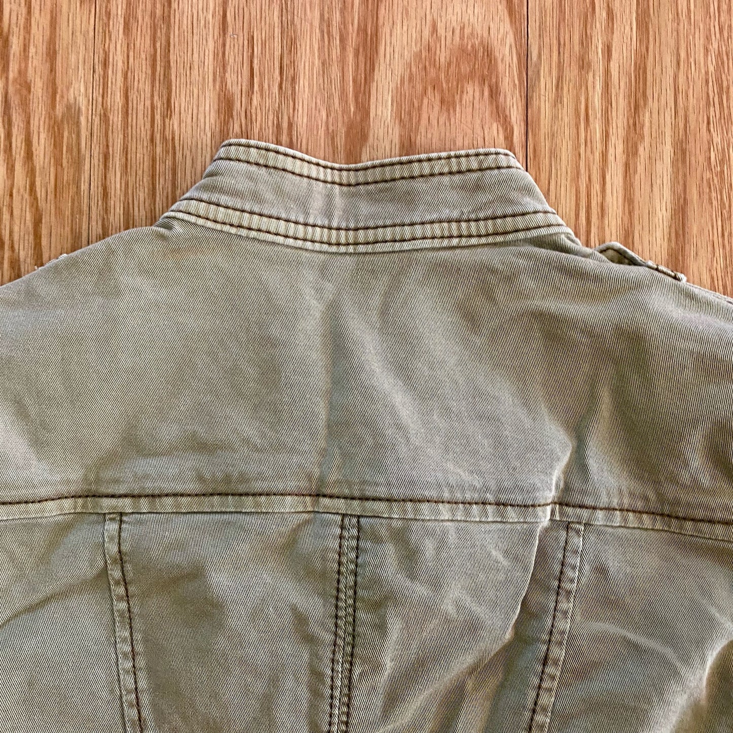 White House Black Market Olive Green Cotton Military Jacket Womens 0