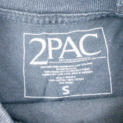 2PAC Tupac Distressed Black Band Concert Tee Shirt Womens Small Mens XSmall