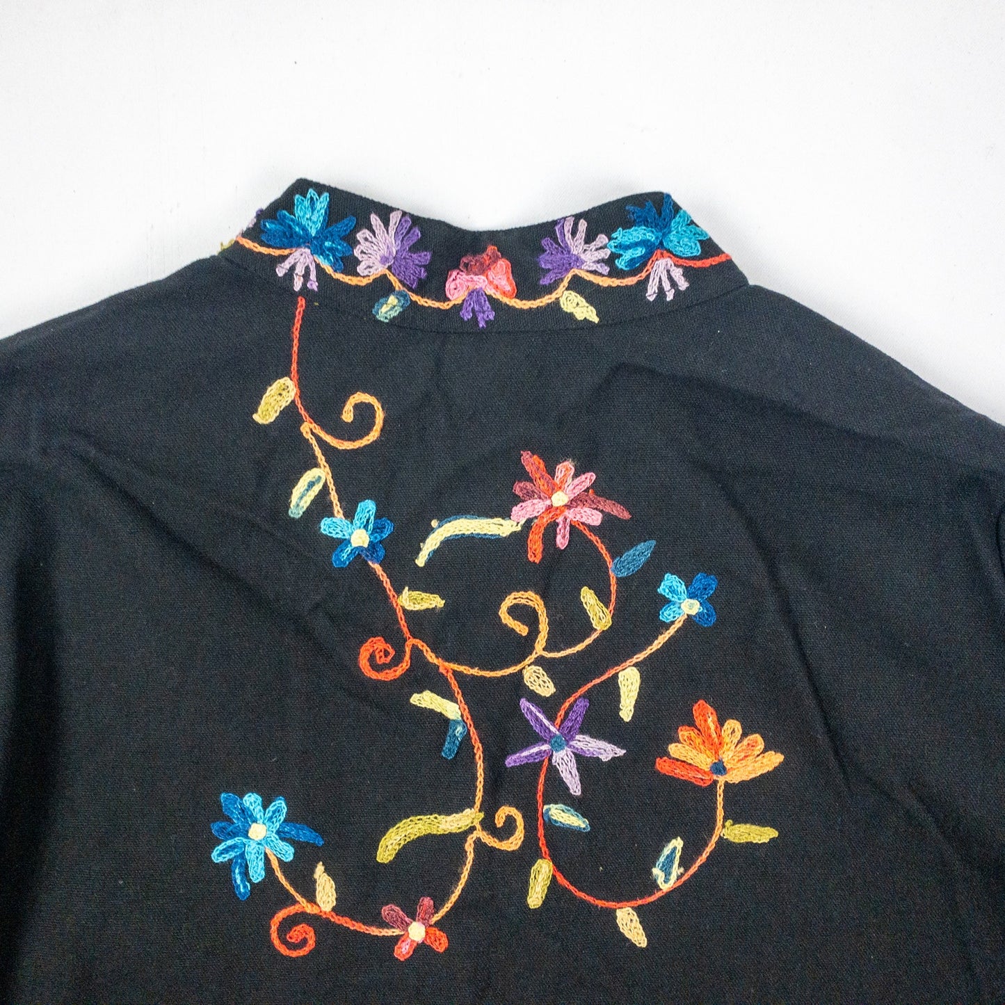 BFA Classics Black Embroidered Flower Jacket Womens Medium