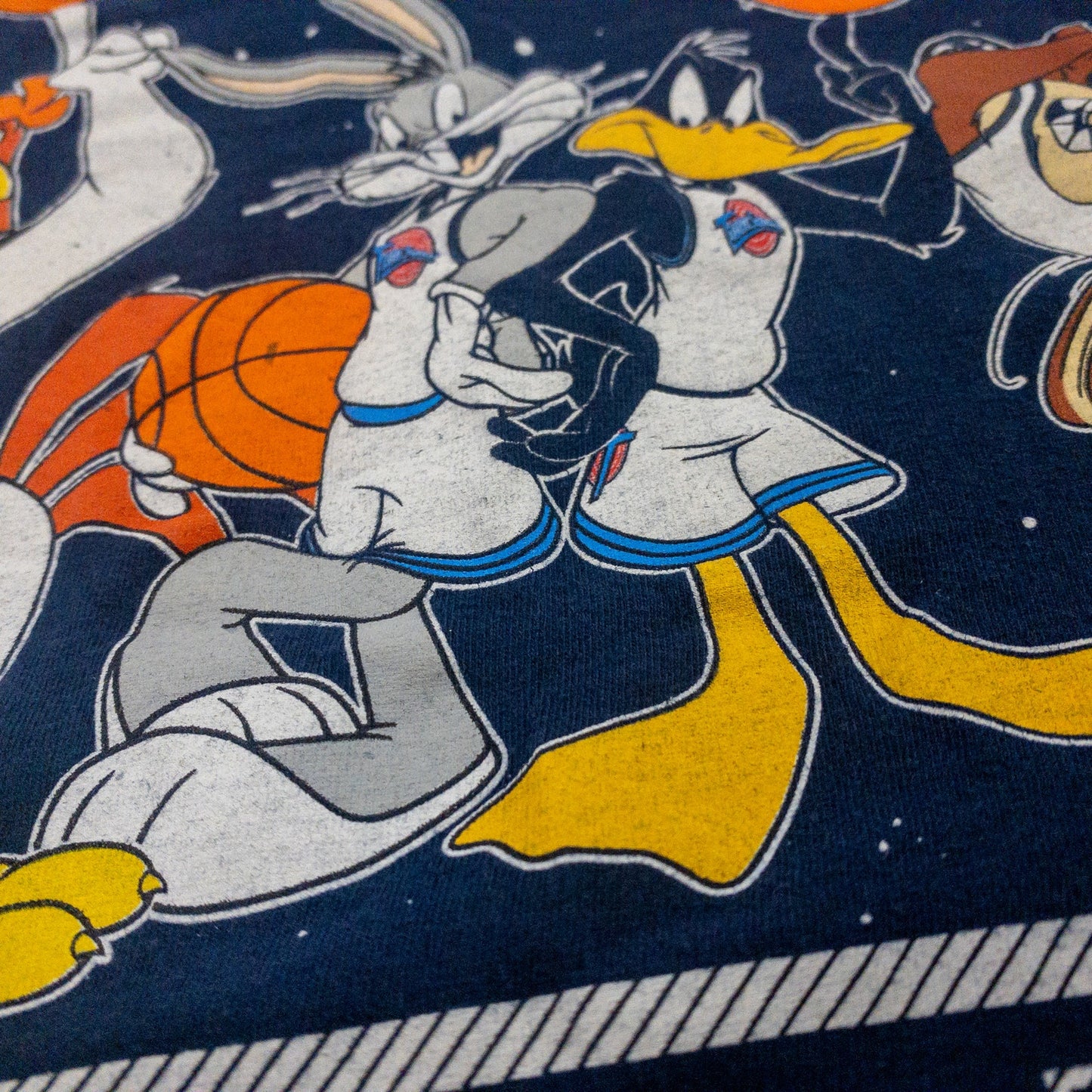 Looney Tunes Vintage Space Jam Tune Squad Blue Graphic Tee Shirt Mens Small