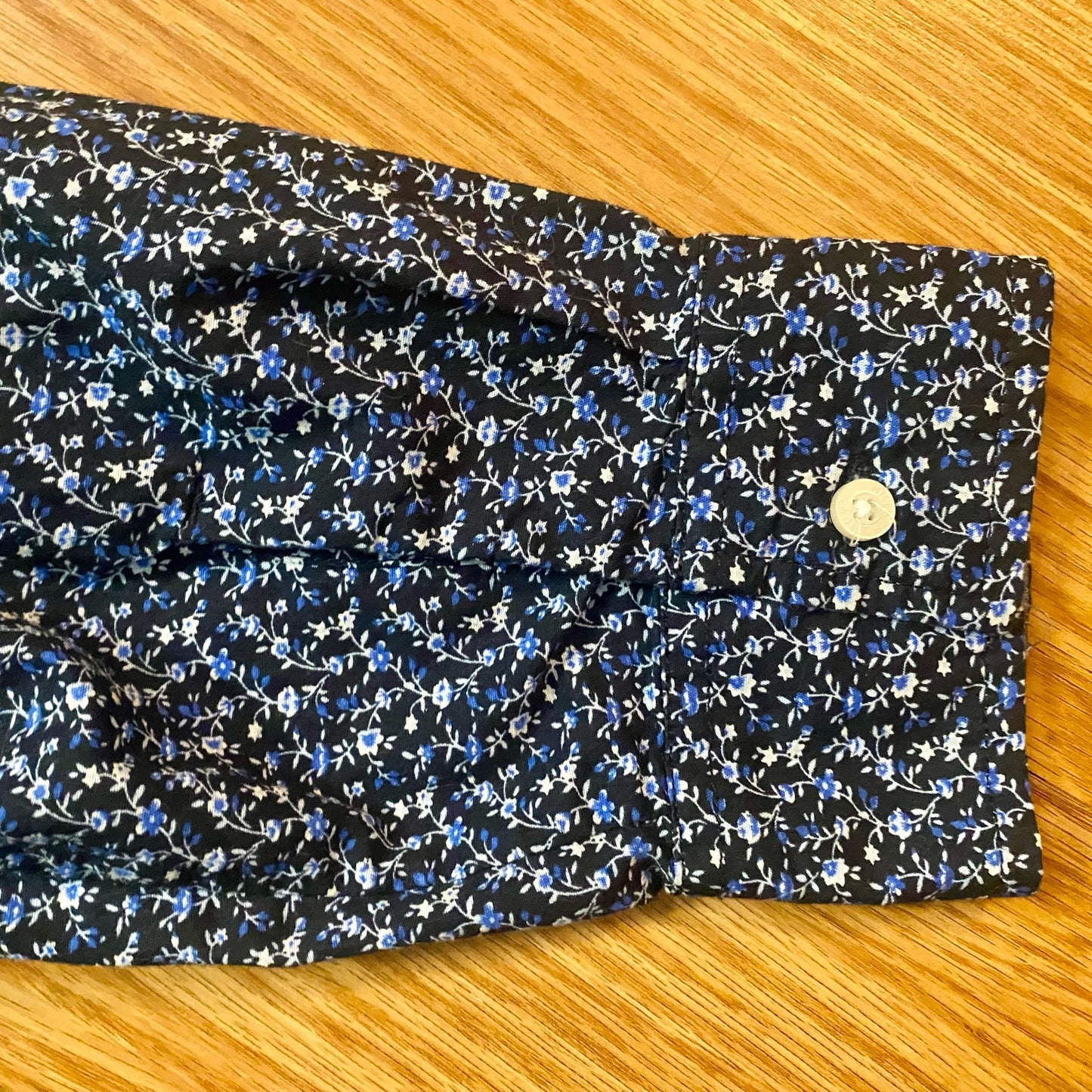 Tommy Hilfiger Blue Floral Quarter Zip Shirt Womans Large