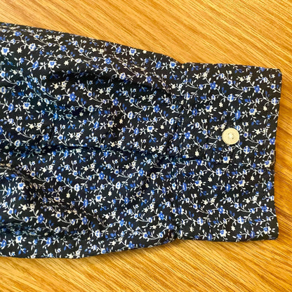 Tommy Hilfiger Blue Floral Quarter Zip Shirt Womans Large