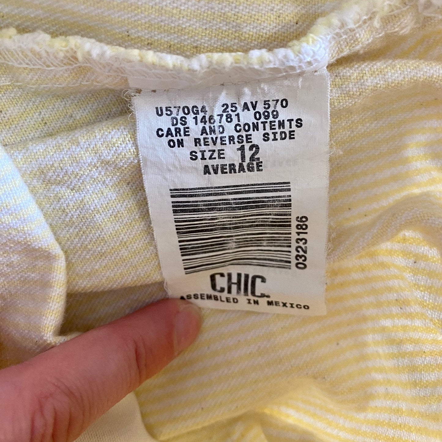 Chic Vintage 90s Yellow White Striped Long Baggy Shorts Womens 12