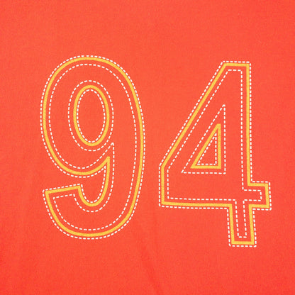 Voi Jeans Red Yellow Raw Hem Soccer Football Tee Shirt Mens Large