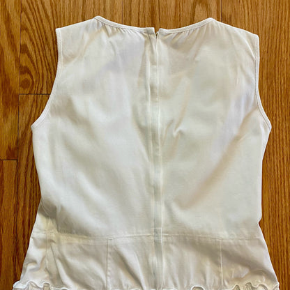 Red Valentino White Tiered Ruffle Fit & Flare Dress Womens 10