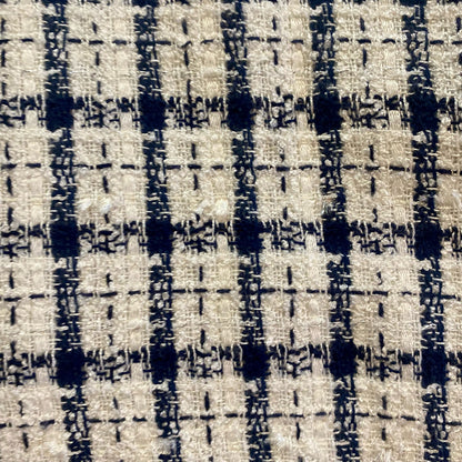 Da-Rue Vintage White Metallic Navy Plaid Blazer Womens Large