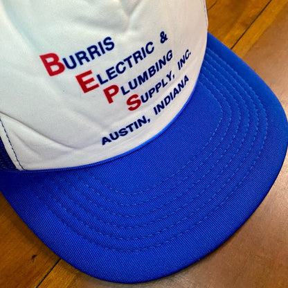 Vernon Burris Electric Indiana Vintage Blue Trucker Hat Unisex Mens One Size