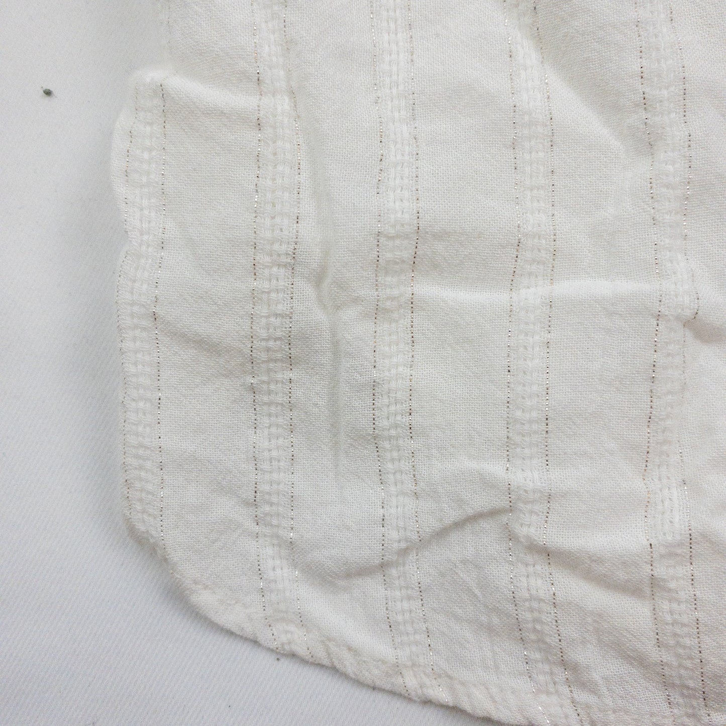 Madewell White Metallic Silver Striped Blouse Womens Small