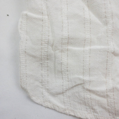 Madewell White Metallic Silver Striped Blouse Womens Small