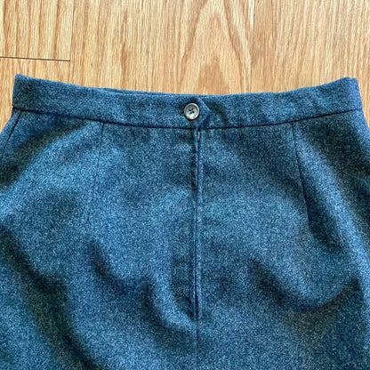 Ralph Lauren Vintage Gray Wool Midi Pencil Skirt Womens 8