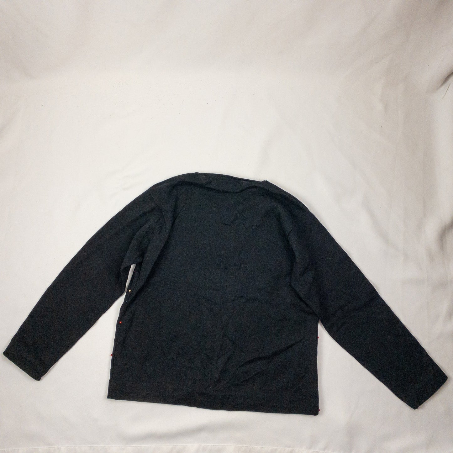 Victoria Jones Black Beaded Open Cardigan Sweater Womens Medium