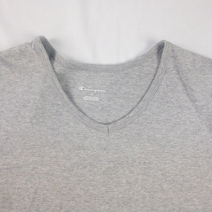 Champion Heather Gray V Neck Slim Tee Shirt Womens Large