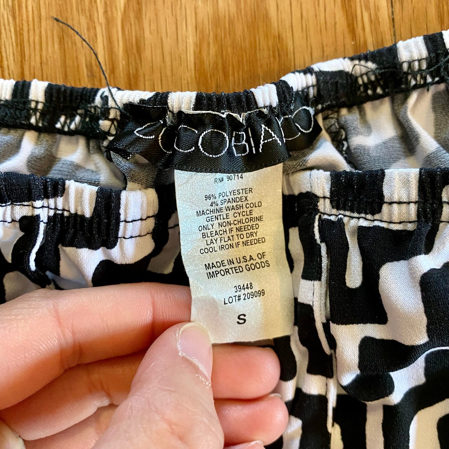 Coco Bianco Black White Chevron Pleated Midi Skirt Womens Small