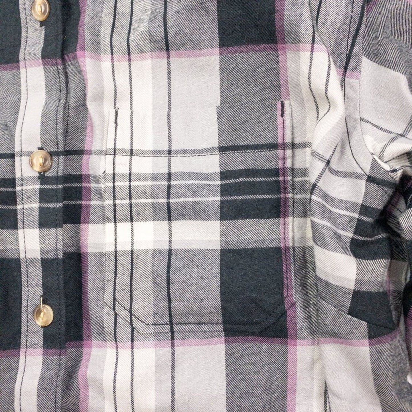 The North Face Berkeley Gray Plaid Organic Cotton Flannel Shirt Womens Medium