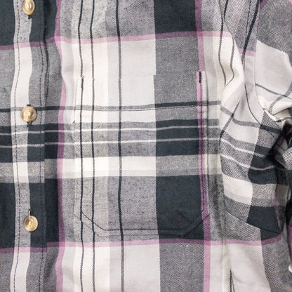 The North Face Berkeley Gray Plaid Organic Cotton Flannel Shirt Womens Medium