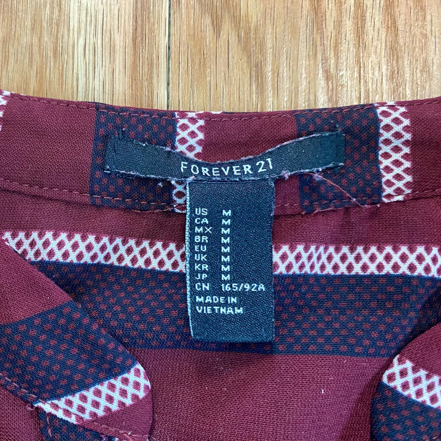 Forever 21 Striped Red White Blouse Shirt Top Womens Medium