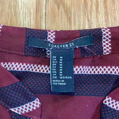 Forever 21 Striped Red White Blouse Shirt Top Womens Medium