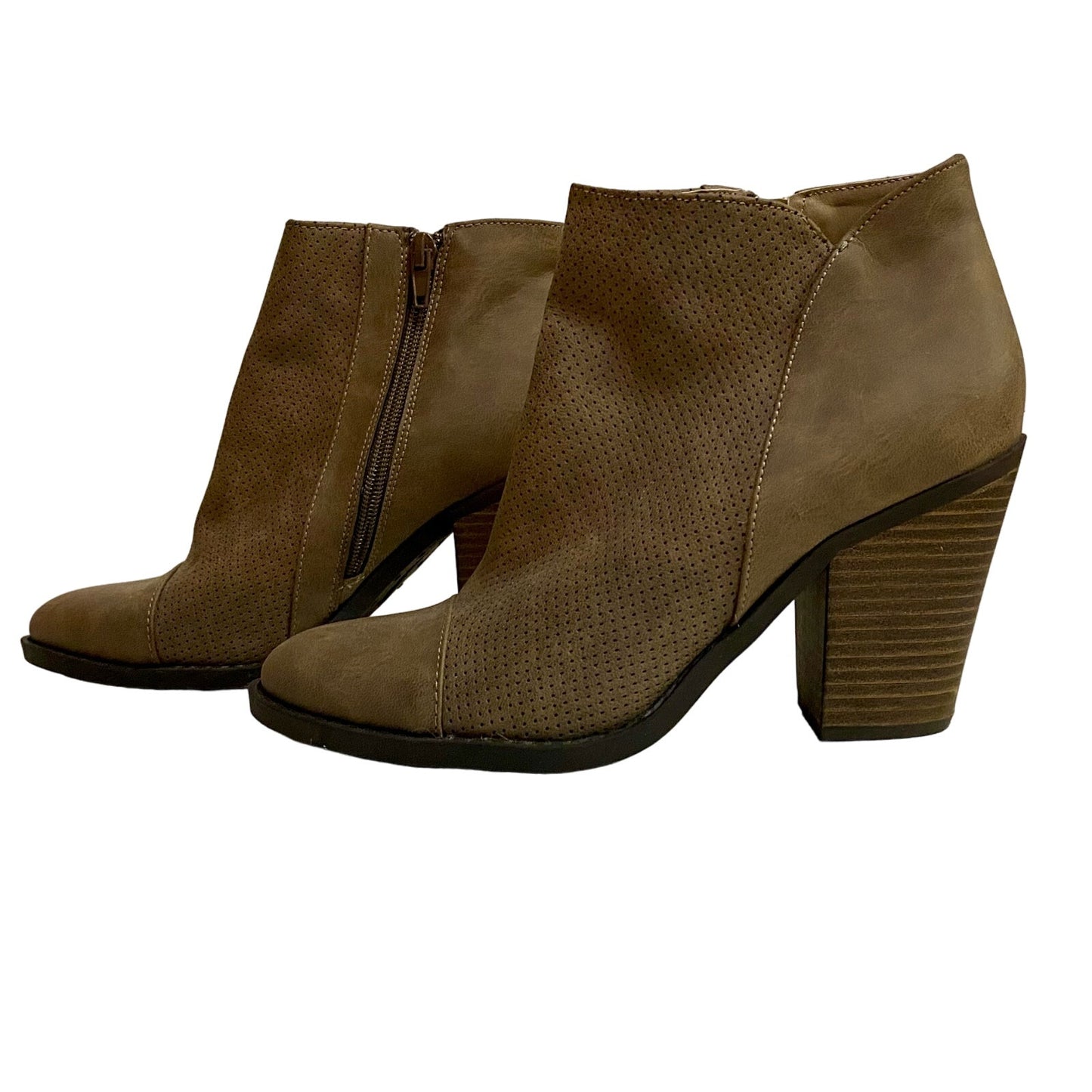 Esprit Kali Tan Brown High Heel Ankle Booties Shoes Womens 7.5
