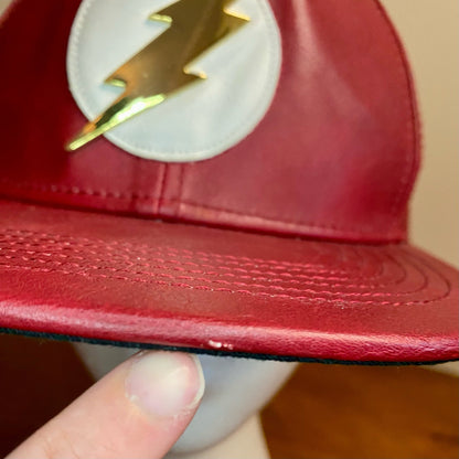 DC Comics The Flash Superhero Red Leather Hat Unisex Mens One Size