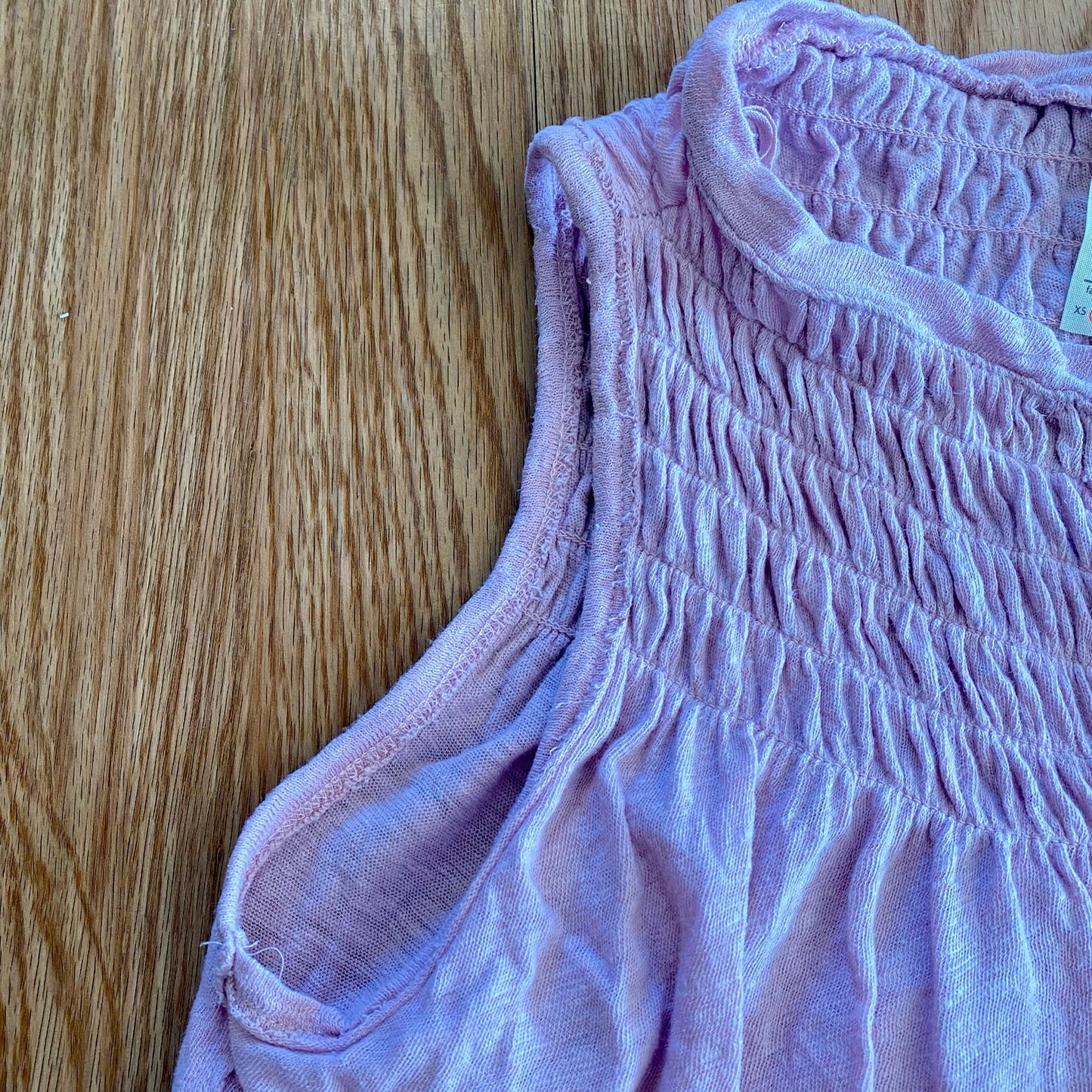 Free People New To Town Smocked Tank Top Blouse Pink Womens Small