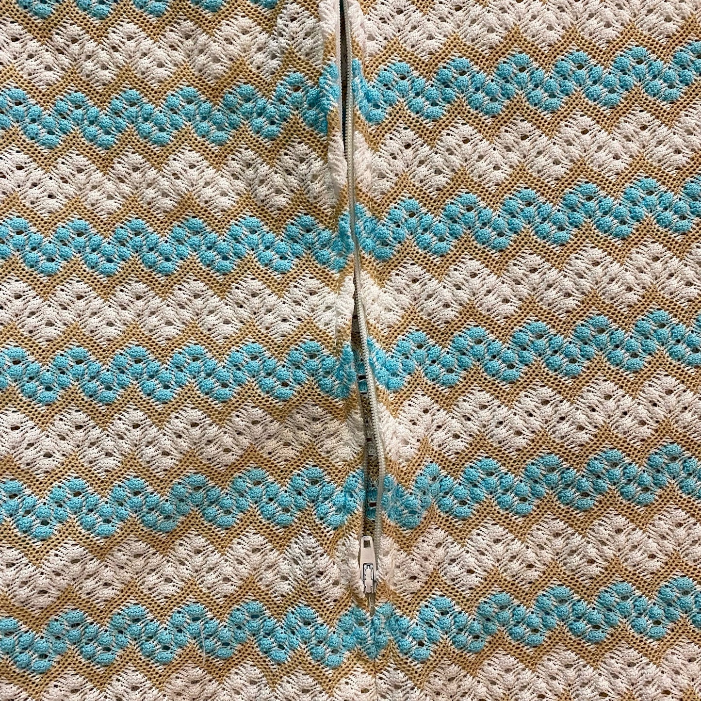 Walden Classics Vintage Blue Crochet Knit Midi Dress Womens Small
