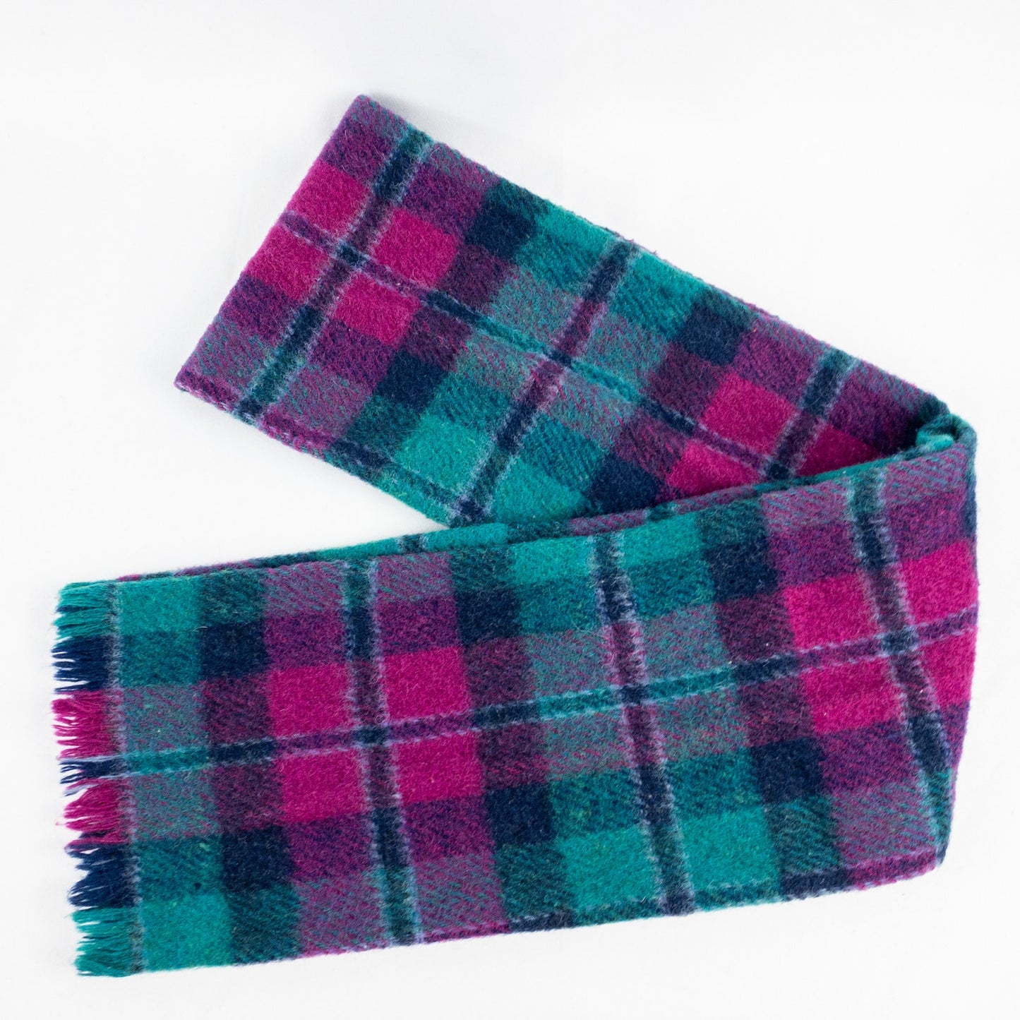 Purple Green Blue Plaid Stripe Scarf Unisex Men Women One Size