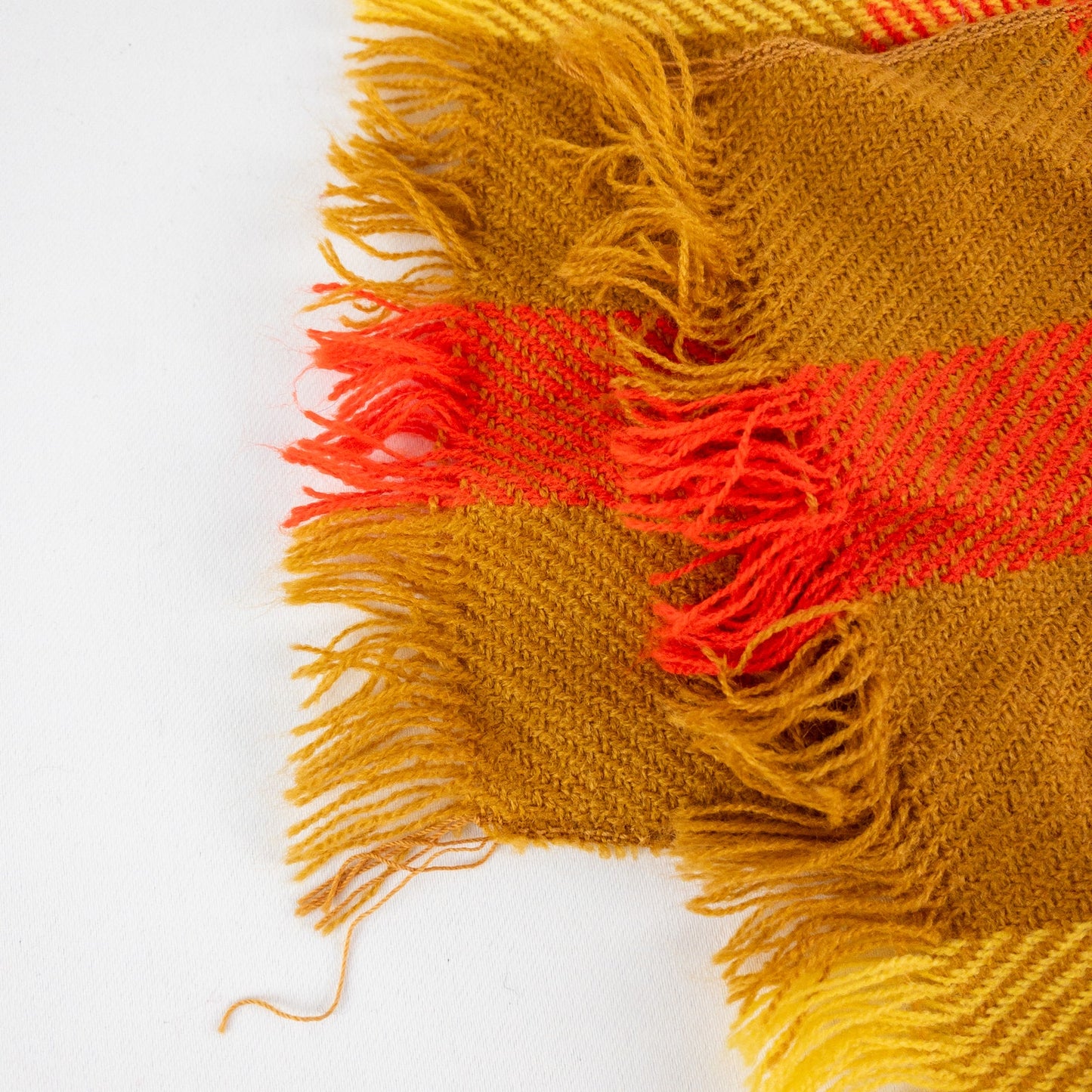 Handmade Brown Yellow Red Woven Tassel Scarf Unisex Mens Womens One Size