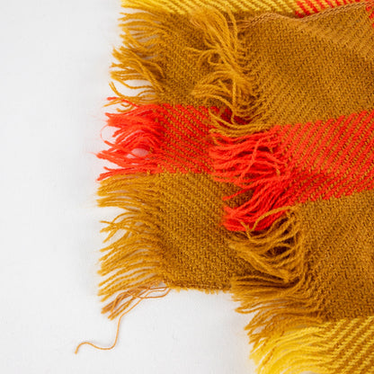 Handmade Brown Yellow Red Woven Tassel Scarf Unisex Mens Womens One Size