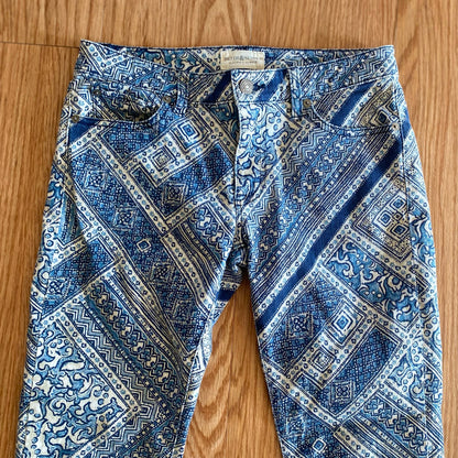 Ralph Lauren Denim & Supply Blue Paisley Bandana Skinny Jeans Womens 28