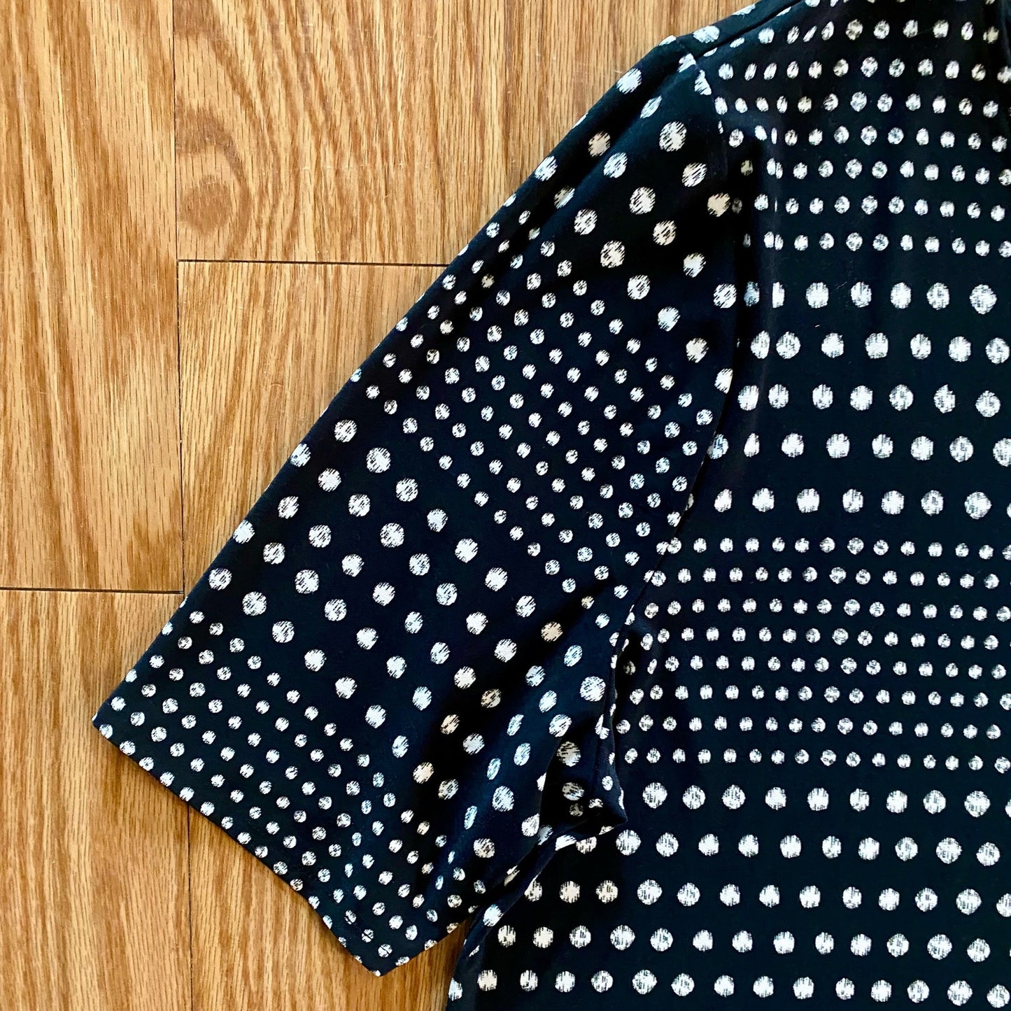 Chicos Black White Polka Dot Cross Back Shift Dress Womens 3 XLarge
