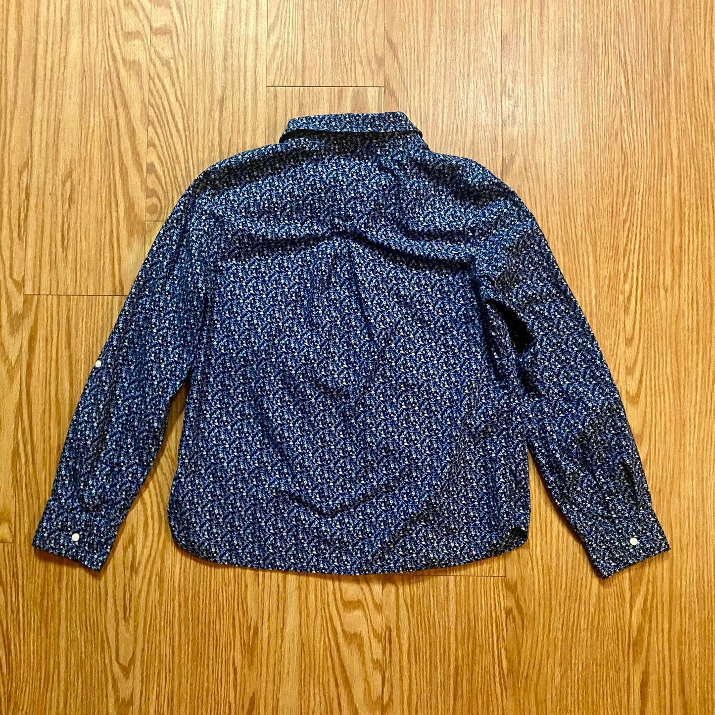 Tommy Hilfiger Blue Floral Quarter Zip Shirt Womans Large