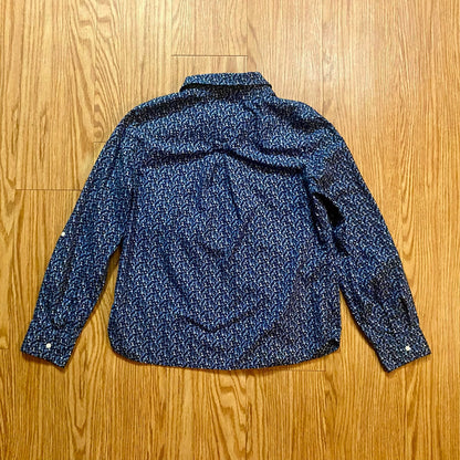 Tommy Hilfiger Blue Floral Quarter Zip Shirt Womans Large
