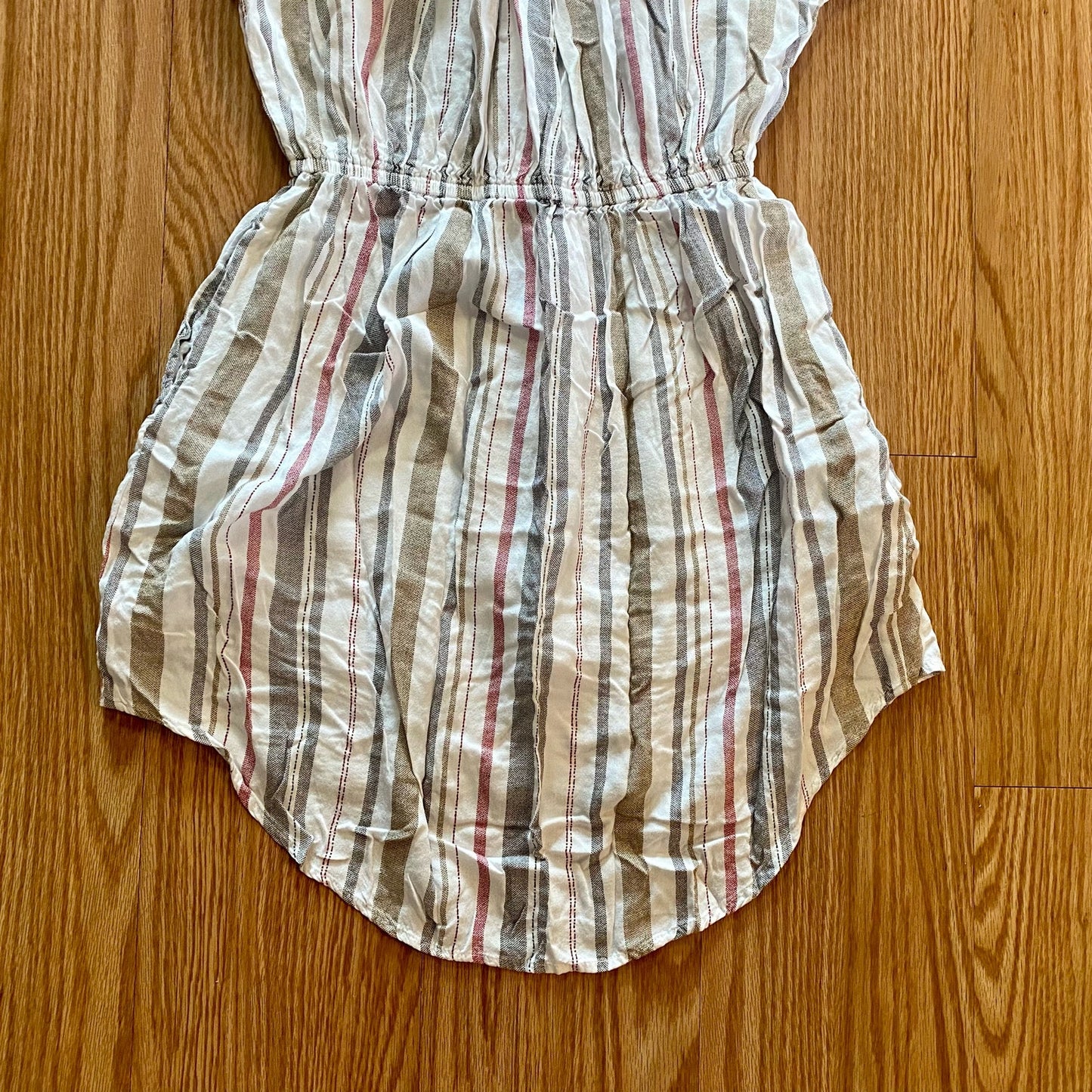 Japana Striped White Button-up Shirt Dress Womens Small