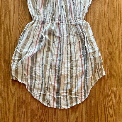 Japana Striped White Button-up Shirt Dress Womens Small