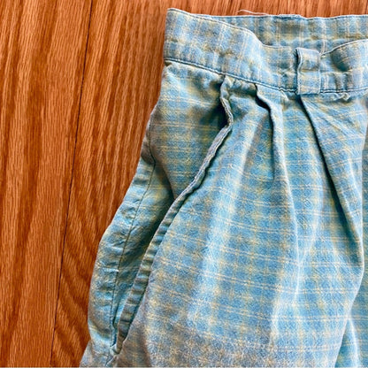 David Brooks Petites Vintage Blue Checkered High Rise Shorts Womens 0-2 XSmall