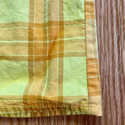 Arizona Jean Co Vintage Yellow Plaid Mini Jumper Dress Womens Small / Medium