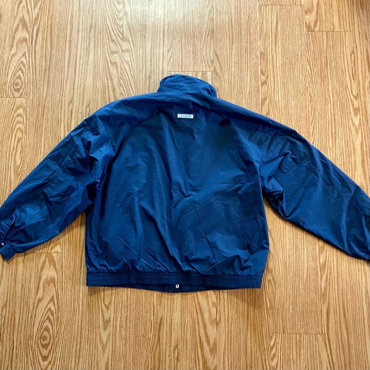 Castaways Vintage Blue Nautical Stripe Windbreaker Jacket Unisex Mens XLarge