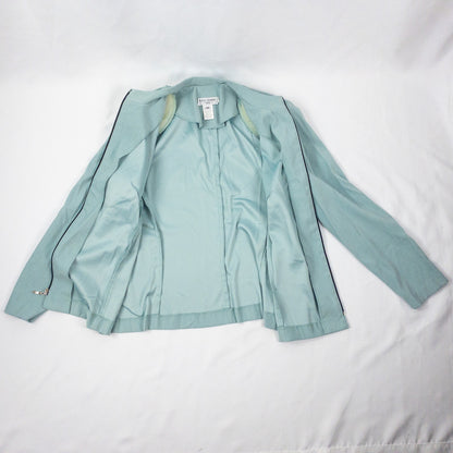 Miss Dorby Pastel Blue Faux Suede Jacket & Tank Set Womens 8 Medium