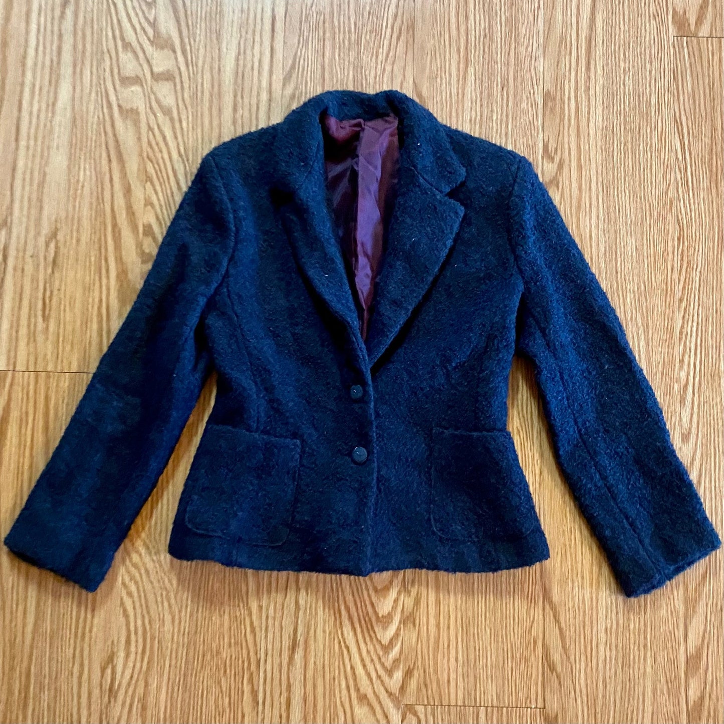 Carole Little Saint-Tropez West Vintage Blue Wool Blazer Womens XSmall