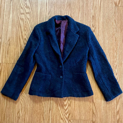 Carole Little Saint-Tropez West Vintage Blue Wool Blazer Womens XSmall