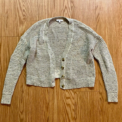 Madewell Cream Gray Marled Hartley Cardigan Sweater Womens Oversized XXSmall