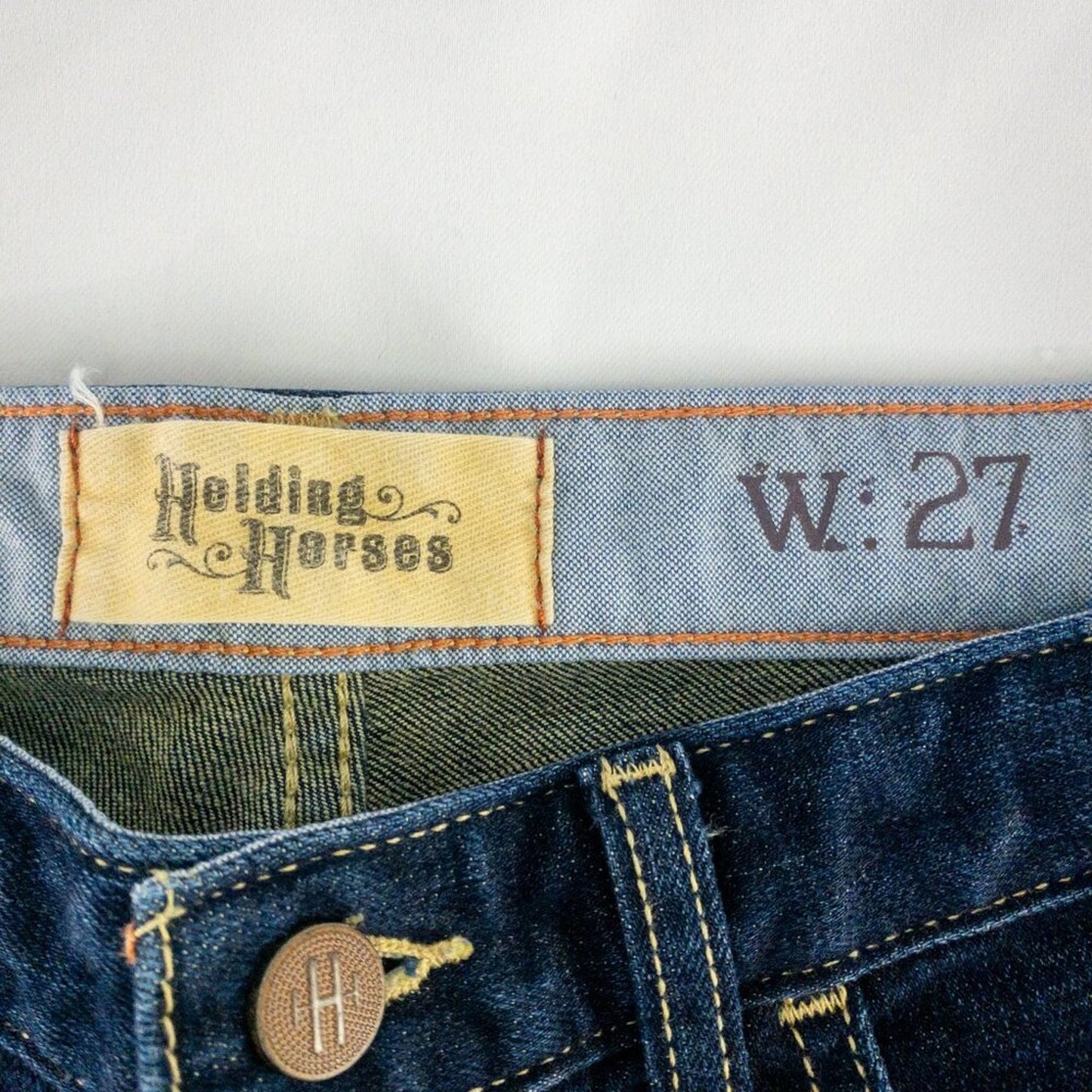 Anthropologie Holding Horses Blue Denim Boy Shorts Womens 27