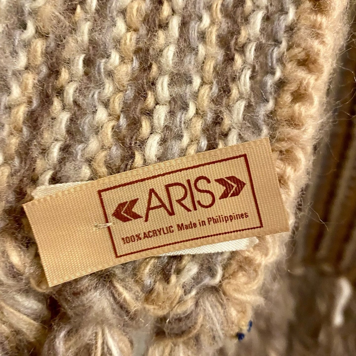 Aris Tan Striped Knit Tassel Scarf Unisex Womens One Size