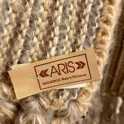Aris Tan Striped Knit Tassel Scarf Unisex Womens One Size