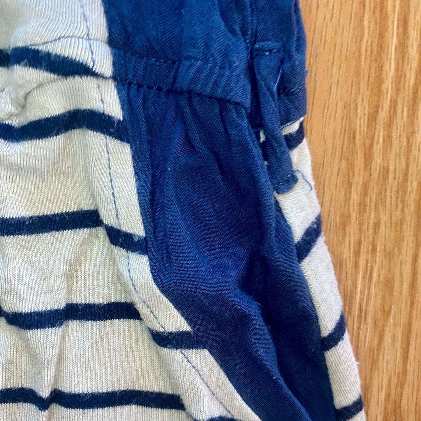 Pink Rose Blue Striped Sleeveless Mini Shirt Dress Womens Large