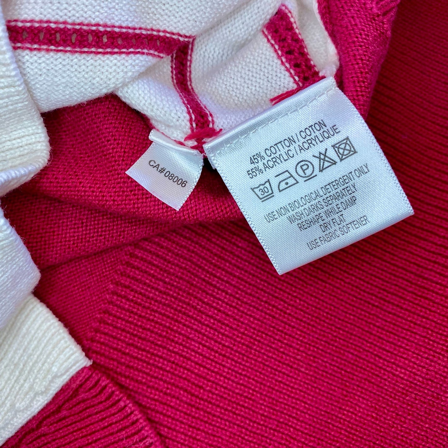 Vintage Green Lamb Y2K Pink & White Sleeveless Tank Top Womens 8 Medium