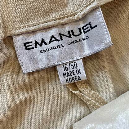 Emanuel Ungaro Grupo Designer Cream Wool Dress Pants Womens 16